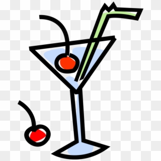 Vector Illustration Of Mixed Drink Martini Cocktail Clipart