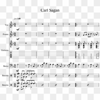 Carl Sagan Sheet Music For Flute, Voice, Guitar, Bass - Sheet Music Clipart