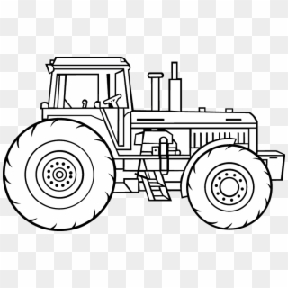 Road And Wheels - Line Drawings Of Tractors Clipart