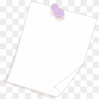 Rectangle White Purple Pushpin - Paper Clipart
