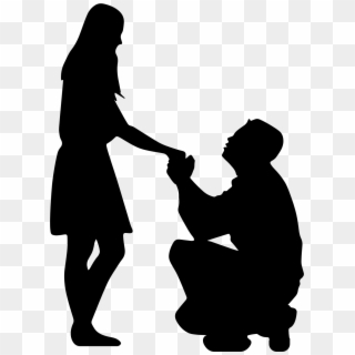 Big Image - Silhouette Marriage Proposal Clipart