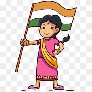Girl Hanging Indian Flag Png Clipart