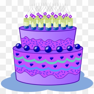 Purple Birthday Cake Clipart - Png Download