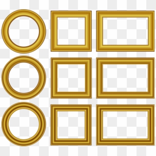 Free Vector Gold Frames Set Clip Art - Gold Frame Free Vector - Png Download