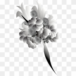 Bouquet Black White - Flower Bokeh Black And White Png Clipart