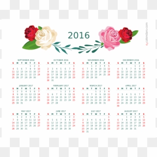 One-year Flowers Of Beauty Calendar - Garden Roses Clipart