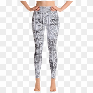 Afro Lines Grey Yoga Leggings - Trousers Clipart