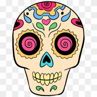 Sugar Skull Drawings - Dia De Los Muertos Skull Drawing Clipart
