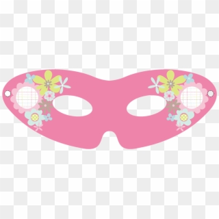 Printable Pink Floral Masquerade Mask - Butterfly Clipart