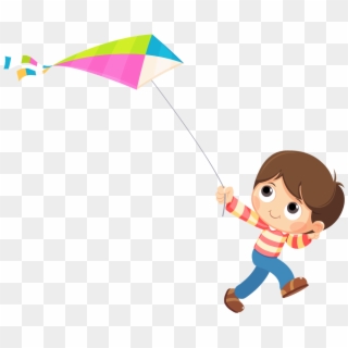 Clipart Transparent Parachute Clipart Kid - Flying A Kite Png