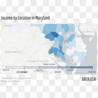 Geo Map Of Median Income By Location In Maryland - Income By Location Maryland Clipart