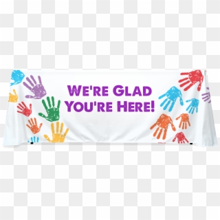 Hands Glad Youre Here - Banner Clipart
