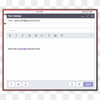 Protonmail New Email Screen - Anonymous Email Clipart