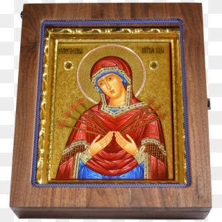 «sevenarrows» Icon Of The Mother Of God - Carving Clipart