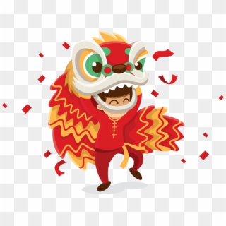 New Year Vector Dragon Transprent - Lion Dance Vector Png Clipart