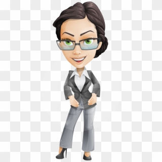 Stylish Woman Cartoon - Female Office Worker Clipart - Png Download