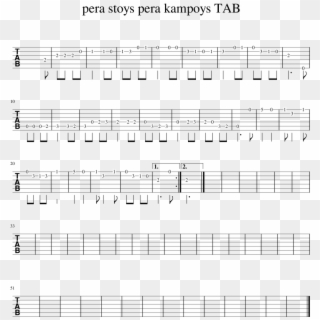 Pera Stoys Pera Kampoys Tab Sheet Music 1 Of 1 Pages - Sheet Music Clipart