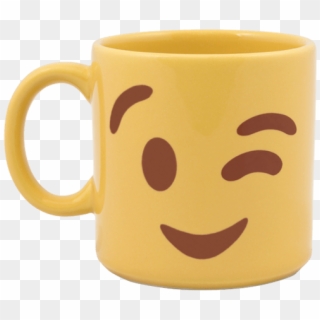 Caneca Divertida - Emoji Piscando - Coffee Cup Clipart