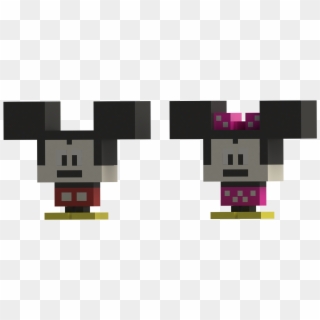 Square Mickey And Minnie Mouse - Minecraft Clipart