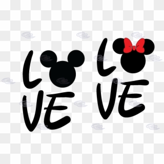 Love With Mickey Mouse Head Minnie Mouse Cute Bow - Love Mickey Y Minnie Clipart