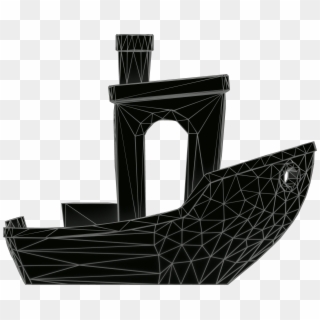 3dbenchy Lowpoly Wireframe Dark Side View - Boat Clipart