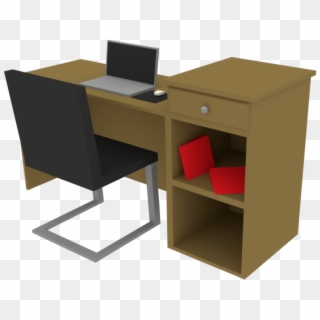 Low Poly - Computer Desk Clipart