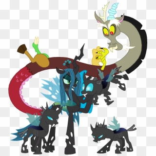 Discord And Chrysalis - My Little Pony Crystal Discord Clipart