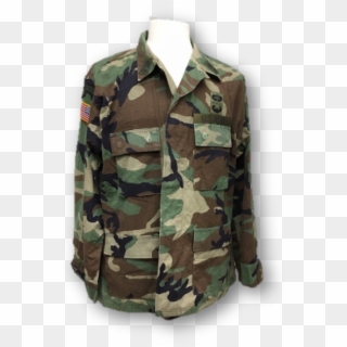 Us Army Military Camo Hot Weather Jacket With Patches - Military Uniform Clipart