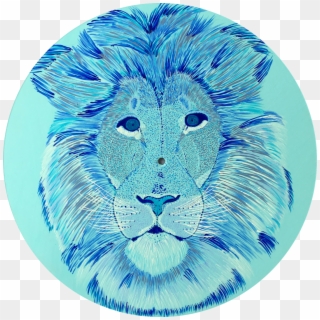 Leon Azul Painting (30x30x0 - Circle Clipart
