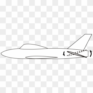 Tail Plane Flying - Line Art Clipart