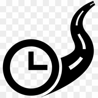 Clock On Road Travel Time Symbol Comments - Travel Time Icon Clipart