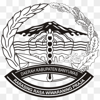Logo Kabupaten Banyumas 1 Warna Black White Vector - Banyumas Regency Clipart