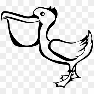Black And White Pelican Vector Clip Art - Duck - Png Download