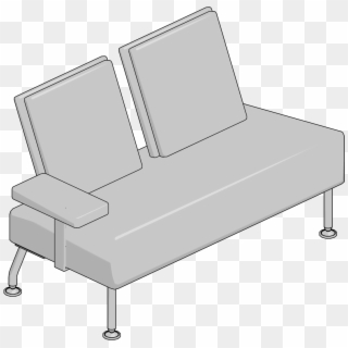 2seat Chair,right Arm,contrasting Fabric - Studio Couch Clipart