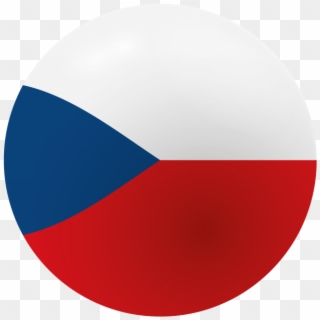 Czech Republic Flag Round Button - Czech Republic Flag Png Clipart