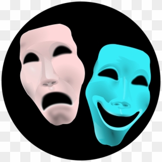 Comedy Face Theater Tragedy Masks Red Blue Sad - Ancient Greece Drama Masks Clipart