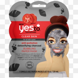 Yes To Tomatoes Detoxifying Charcoal Bubbling Paper - Yes To Tomatoes Bubbling Paper Mask Clipart