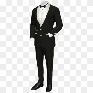Custom Tux, Balogna Black With White Shawl Trim, 3 - Veste Costume Col Mao Clipart