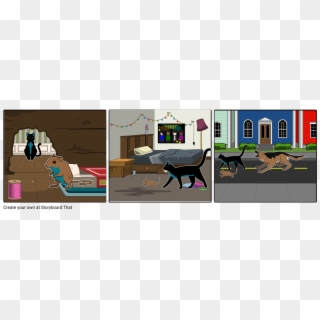 The Gerbil And The Cat - Cartoon Clipart