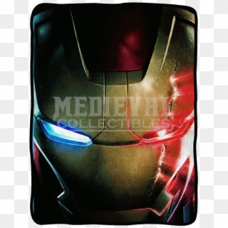 Avengers 2 Iron Man Face Fleece Blanket - Ultron Y Iron Man Clipart
