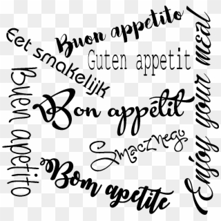 Sticker Citation Bon Appetit Multilingues Ambiance - Massage Clipart