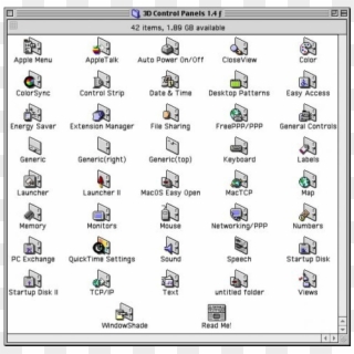 3d Control Panel Icons - Old Mac Os Icons Clipart