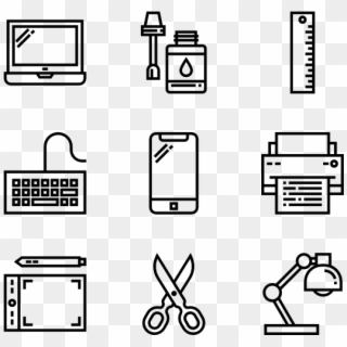 Office Suppliers - Monochrome Clipart