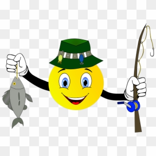 Angler Fishing Rod Fishing Fish Fishing Hat - Smiley Clipart