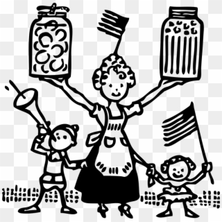 Mother, Children, Food, Canning, Cooking - Mom Image Clipart Black And White - Png Download
