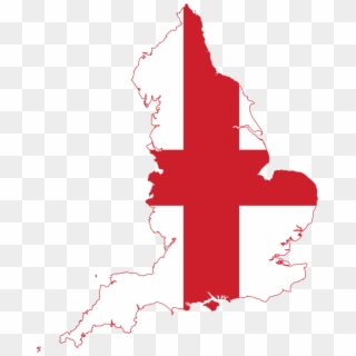 Flag Map Of England - Map Of England With Flag Clipart