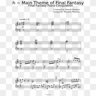 A Wish ~ Main Theme Of Final Fantasy Xiii-2 - Sheet Music Clipart