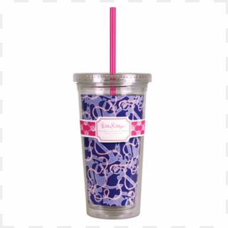 Lilly Pulitzer Acrylic Tumbler With Straw, Booze Cruise - Drinking Straw Clipart