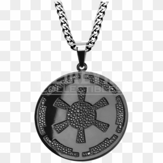 Galactic Empire Gunmetal Pendant With Chain - Necklace Clipart