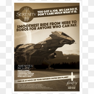 Firefly "serenity For Hire" Unframed Metallic Lithograph - Poster Clipart